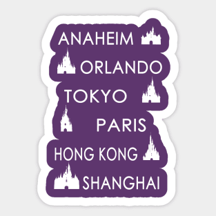 My Cities (White on Color) Sticker